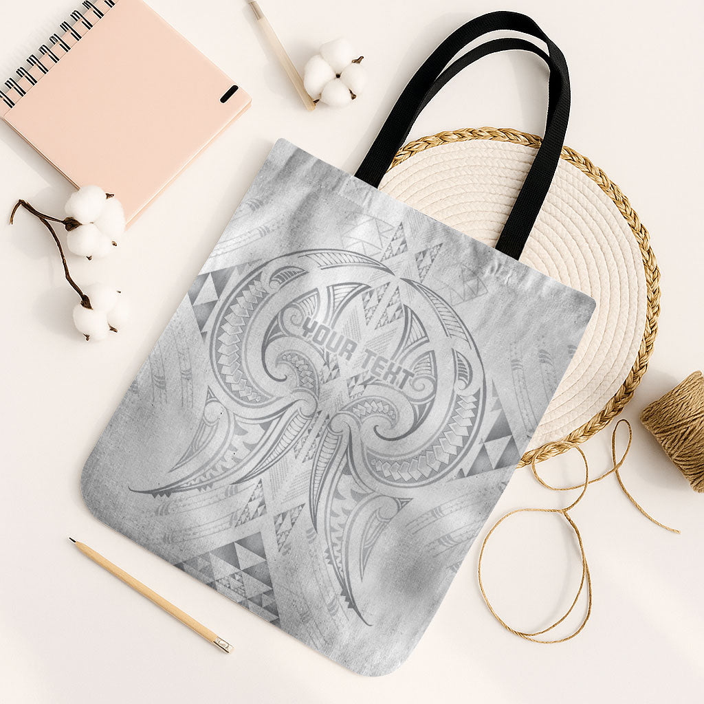 Maori Rugby Custom Ngaru Mangopare Tote Bag Kiwikiwi Niho Taniwha Motif LT9 Black Strap One Size Grey - Polynesian Pride