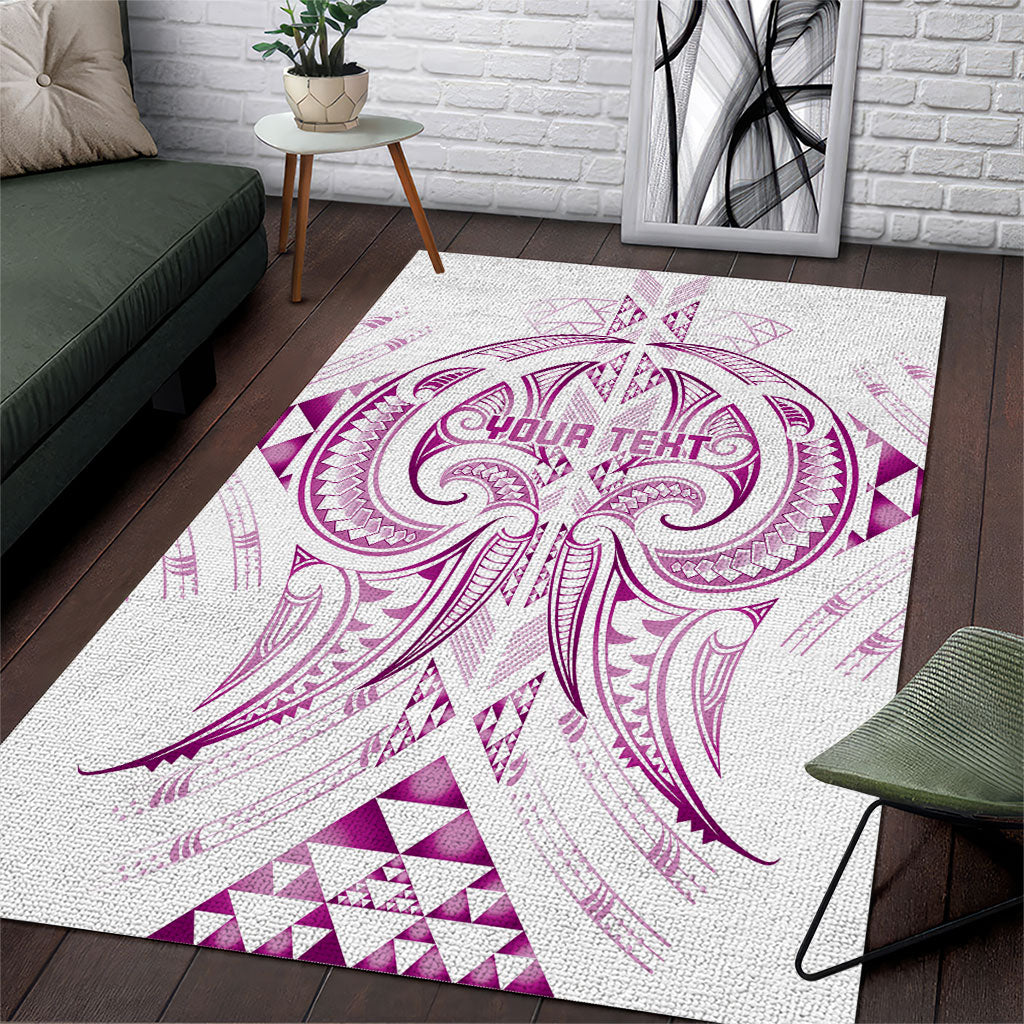 Maori Rugby Custom Ngaru Mangopare Area Rug Mawhero Niho Taniwha Motif LT9 Pink - Polynesian Pride