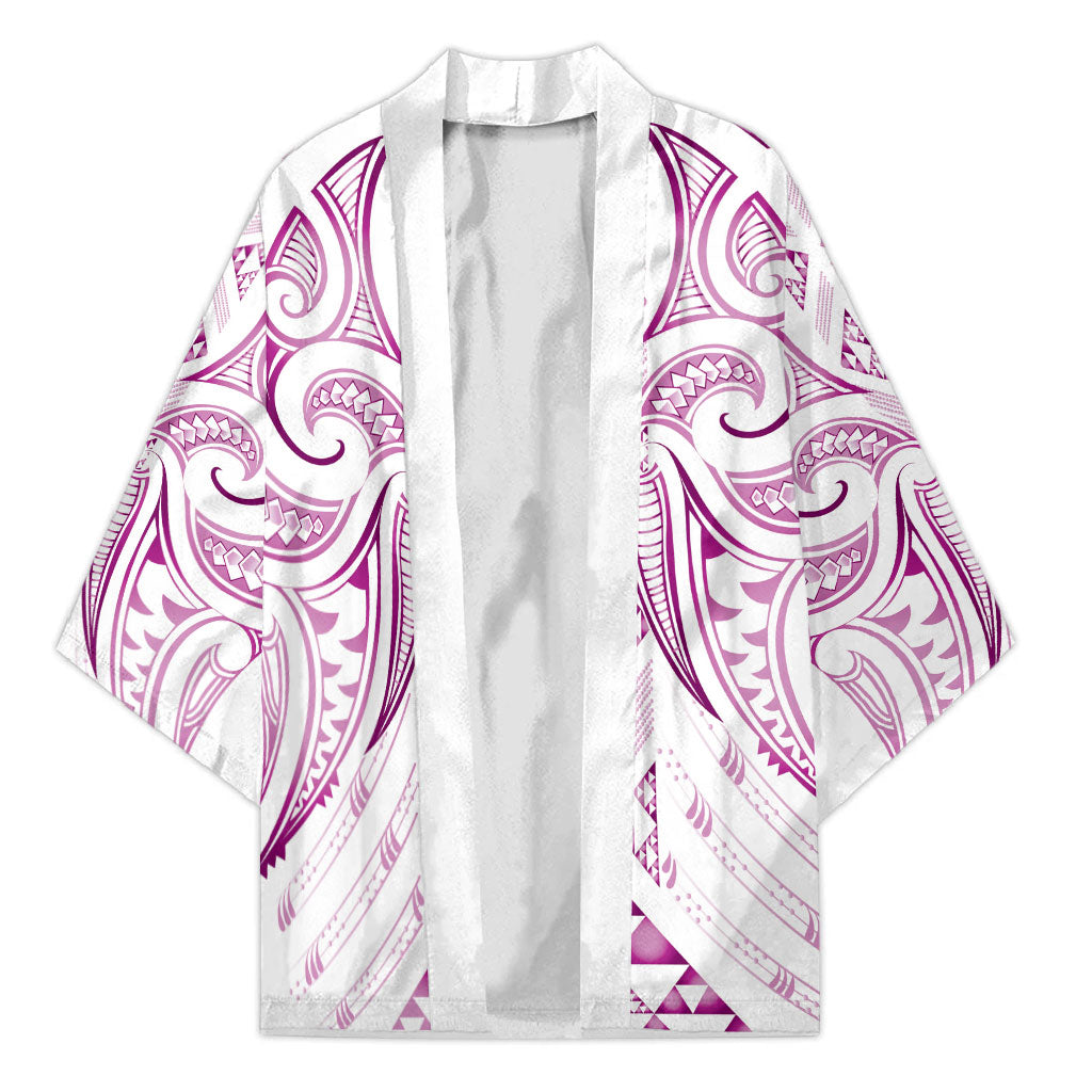 Maori Rugby Custom Ngaru Mangopare Kimono Mawhero Niho Taniwha Motif LT9 Unisex Pink - Polynesian Pride