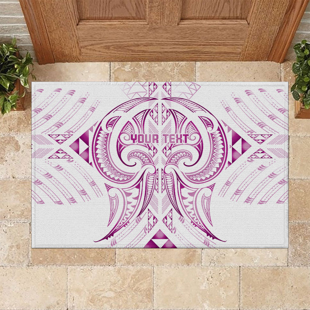 Maori Rugby Custom Ngaru Mangopare Rubber Doormat Mawhero Niho Taniwha Motif LT9 Pink - Polynesian Pride