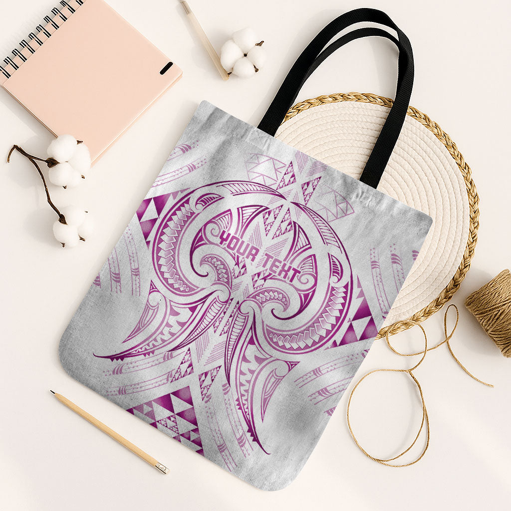 Maori Rugby Custom Ngaru Mangopare Tote Bag Mawhero Niho Taniwha Motif LT9 Black Strap One Size Pink - Polynesian Pride