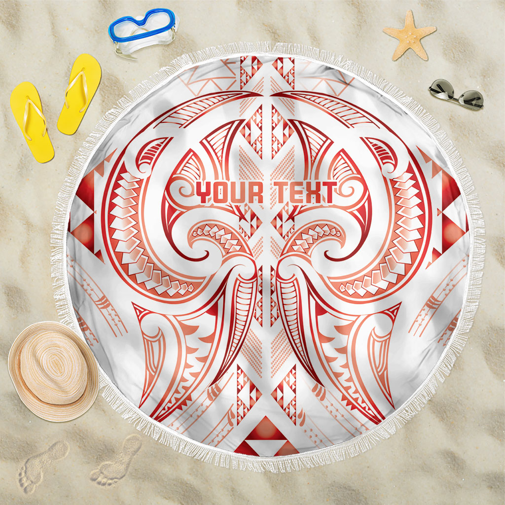 Maori Rugby Custom Ngaru Mangopare Beach Blanket Whero Niho Taniwha Motif LT9 One Size 150cm Red - Polynesian Pride