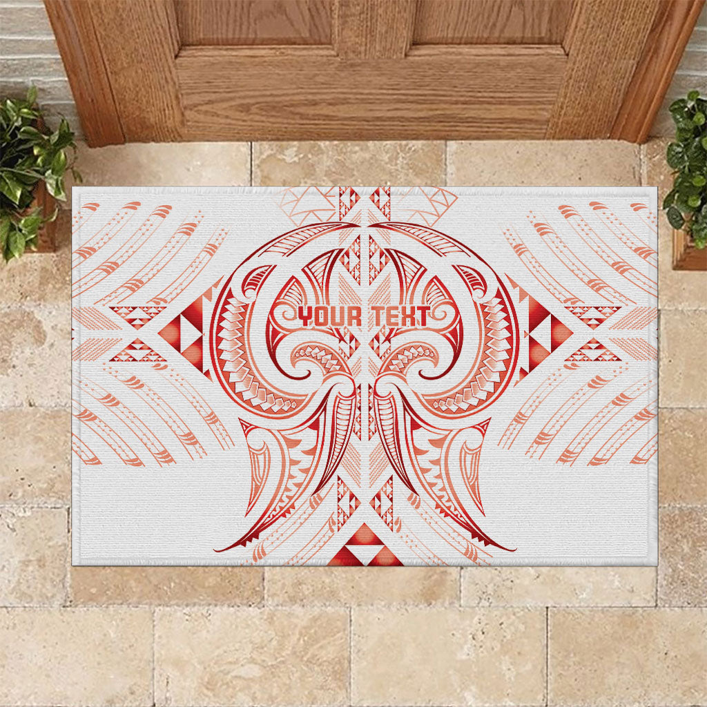 Maori Rugby Custom Ngaru Mangopare Rubber Doormat Whero Niho Taniwha Motif LT9 Red - Polynesian Pride