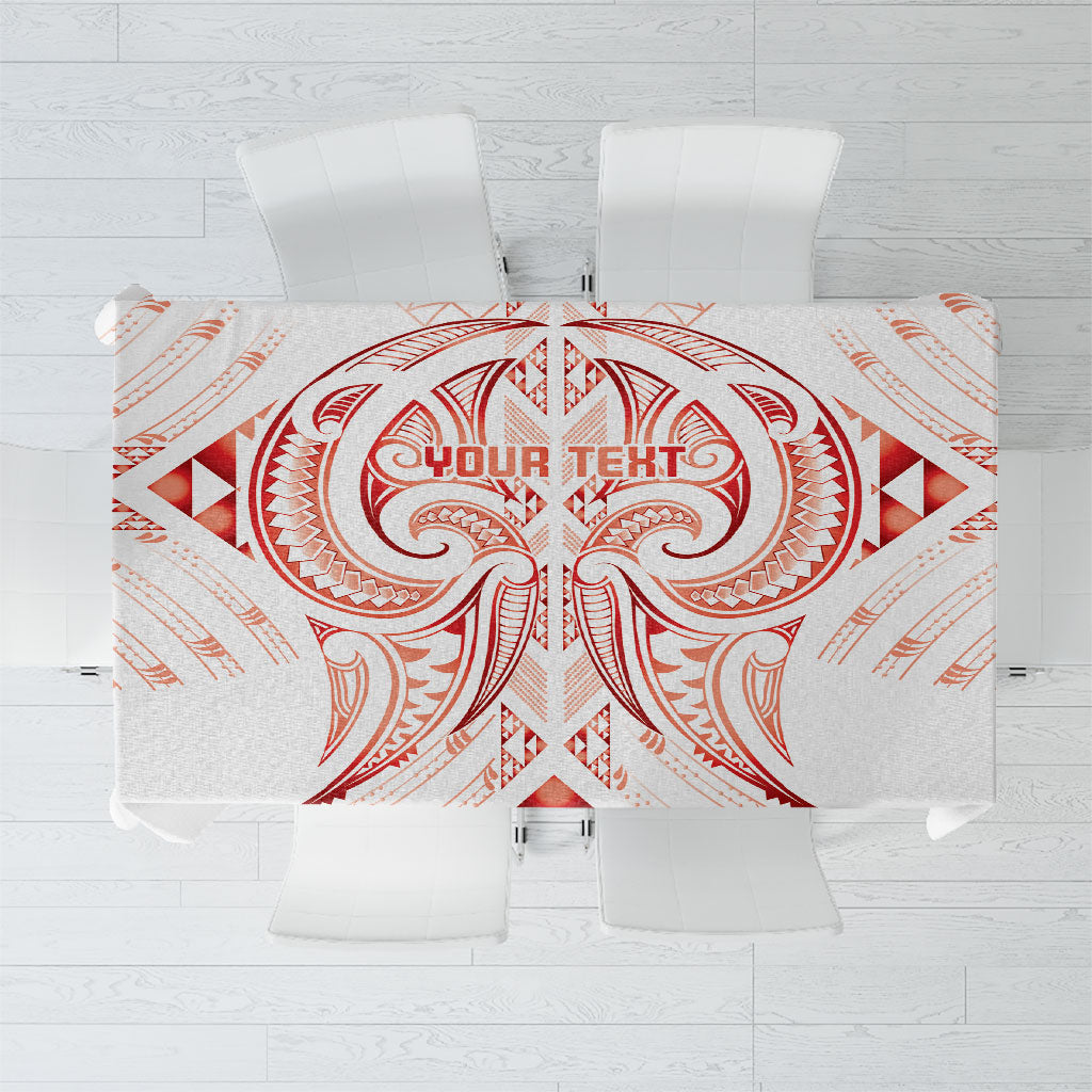 Maori Rugby Custom Ngaru Mangopare Tablecloth Whero Niho Taniwha Motif LT9 Red - Polynesian Pride