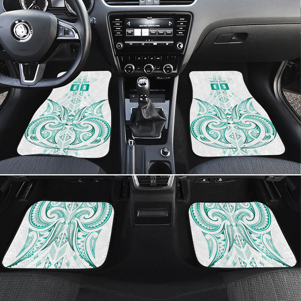 Maori Rugby Custom Ngaru Mangopare Car Mats Karikiorangi Taniwha Motif LT9 Set 4pcs Turquoise - Polynesian Pride