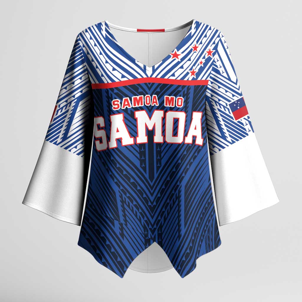 Custom Rugby Toa Samoa Kimono Sleeve Blouse Samoa mo Samoa Island Warrior Pride - Polynesian Pride