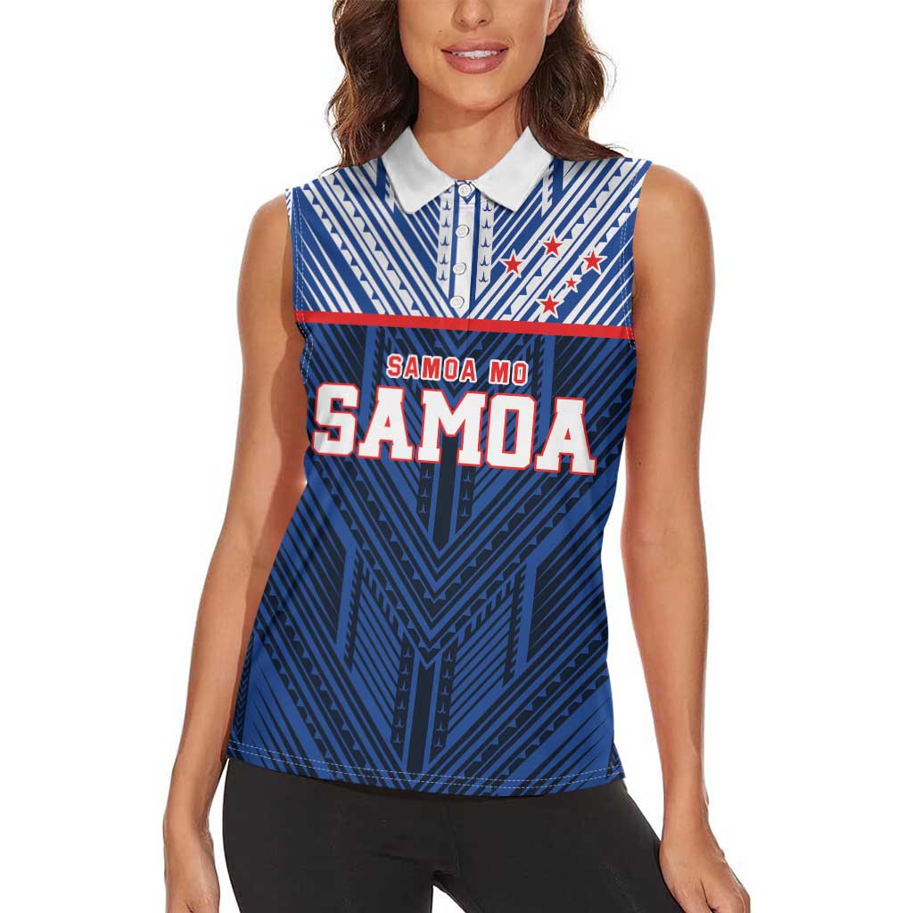 Custom Rugby Toa Samoa Women Sleeveless Polo Shirt Samoa mo Samoa Island Warrior Pride - Polynesian Pride