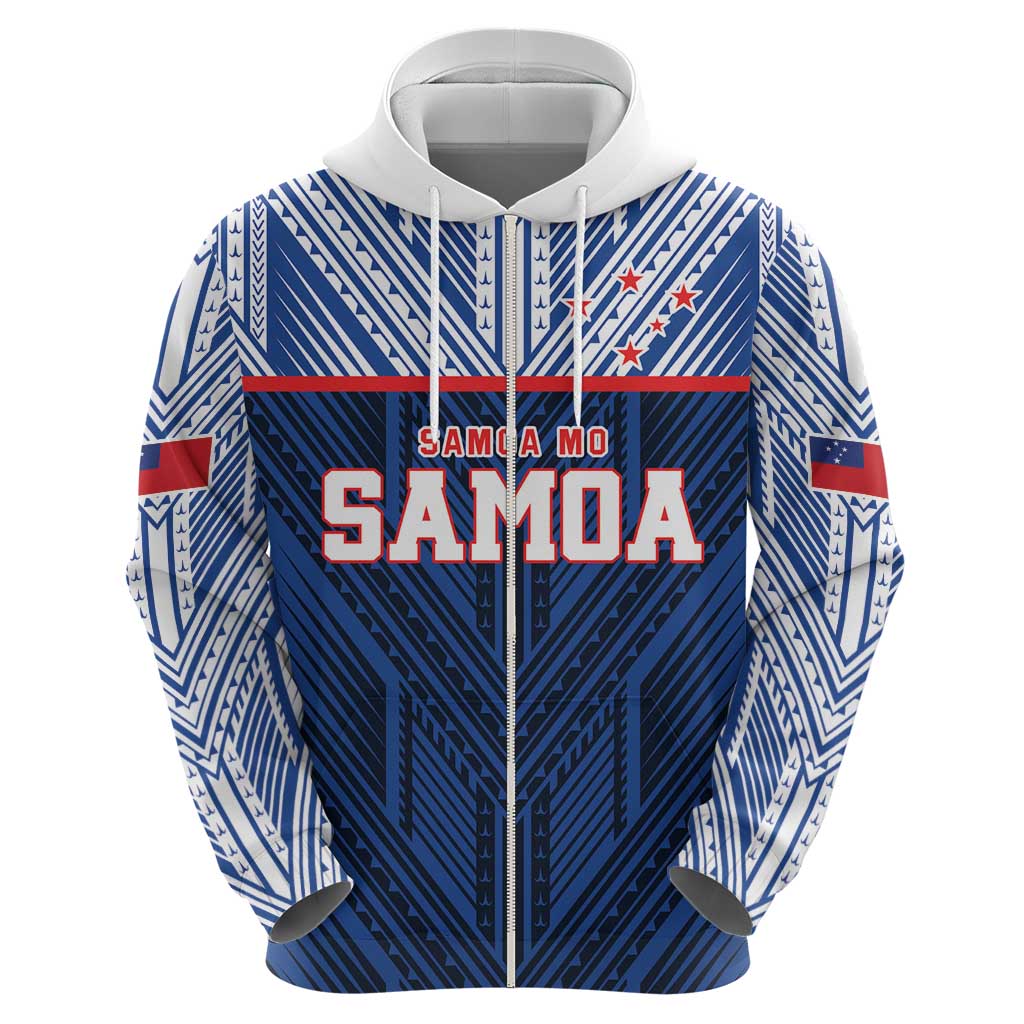 Custom Rugby Toa Samoa Zip Hoodie Samoa mo Samoa Island Warrior Pride - Polynesian Pride