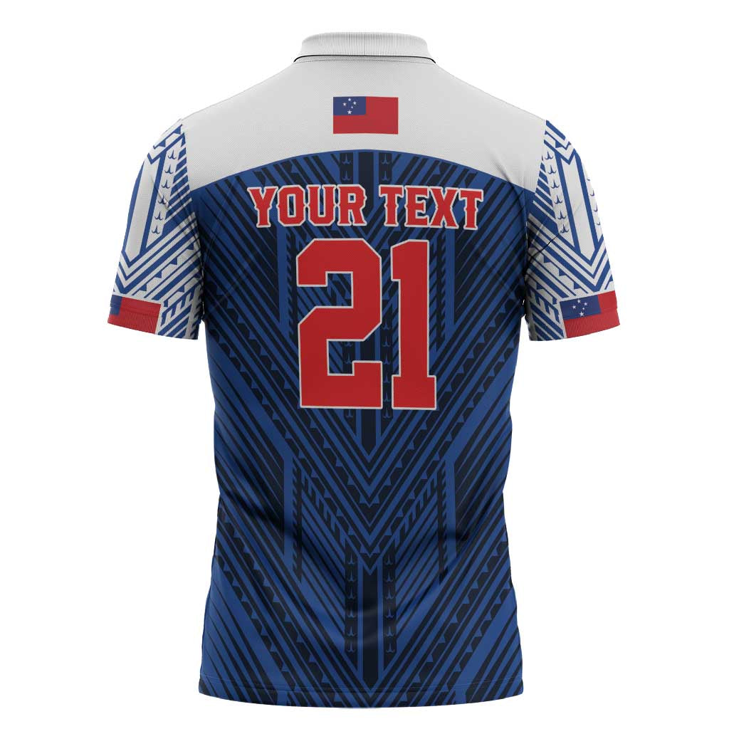 Custom Rugby Toa Samoa Zipper Polo Shirt Samoa mo Samoa Island Warrior Pride - Polynesian Pride