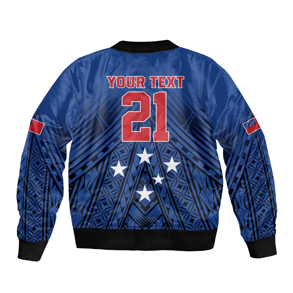 Custom Rugby Toa Samoa Bomber Jacket Samoa mo Samoa Strength in Tatau - Polynesian Pride