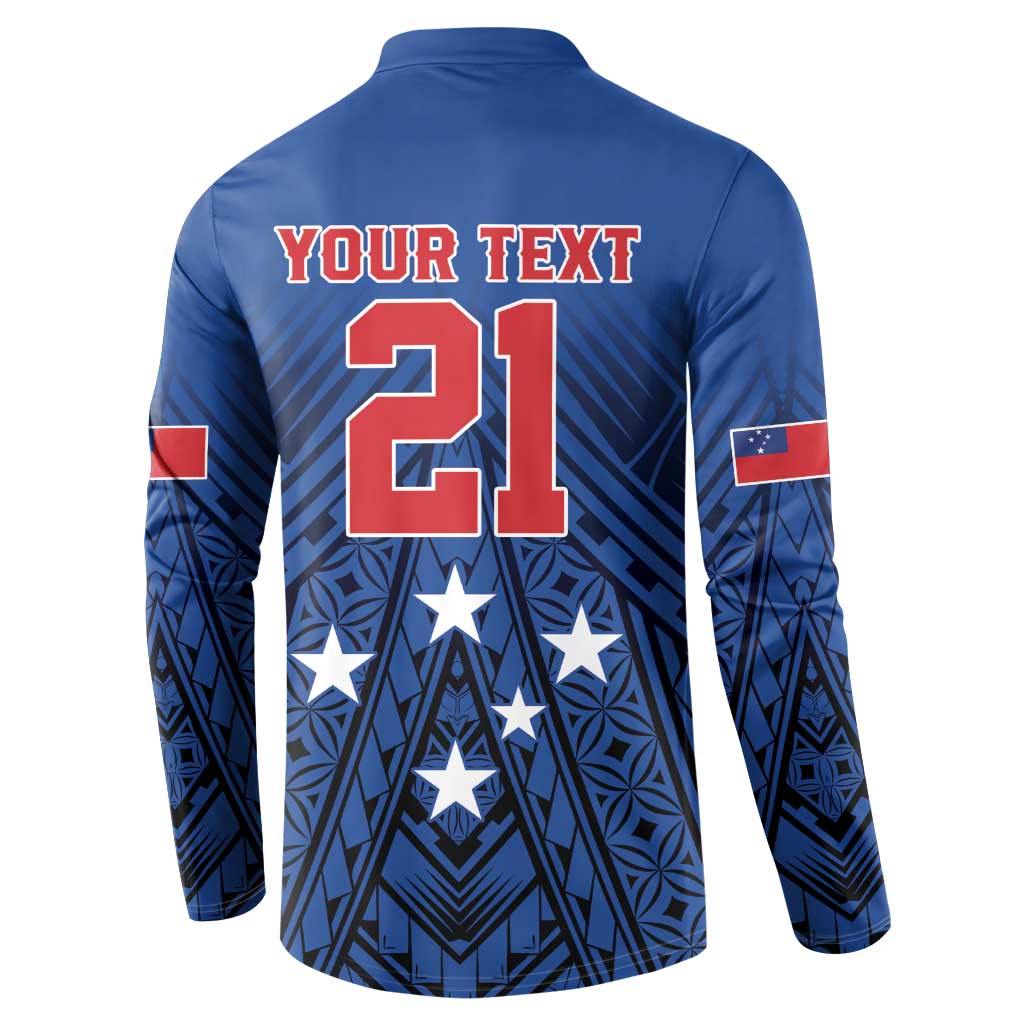 Custom Rugby Toa Samoa Button Sweatshirt Samoa mo Samoa Strength in Tatau - Polynesian Pride