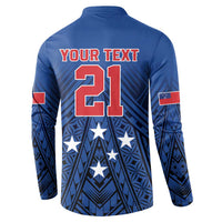 Custom Rugby Toa Samoa Button Sweatshirt Samoa mo Samoa Strength in Tatau - Polynesian Pride