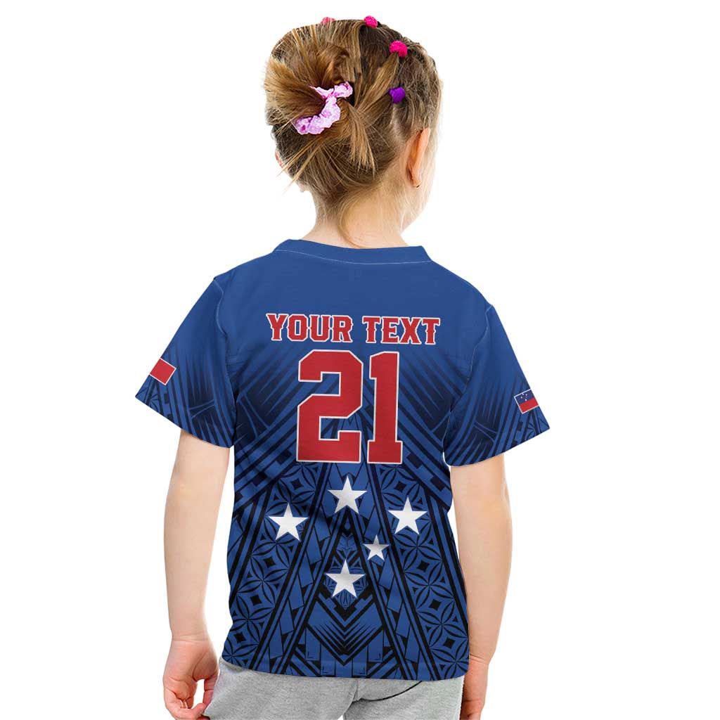 Custom Rugby Toa Samoa Kid T Shirt Samoa mo Samoa Strength in Tatau - Polynesian Pride