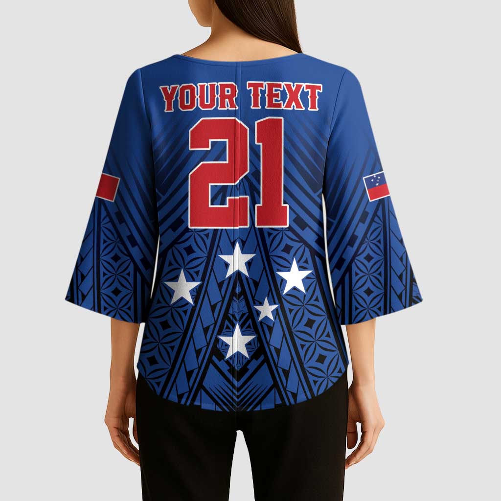 Custom Rugby Toa Samoa Kimono Sleeve Blouse Samoa mo Samoa Strength in Tatau - Polynesian Pride