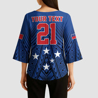 Custom Rugby Toa Samoa Kimono Sleeve Blouse Samoa mo Samoa Strength in Tatau - Polynesian Pride