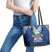 Rugby Toa Samoa Leather Tote Bag Samoa mo Samoa Strength in Tatau - Polynesian Pride