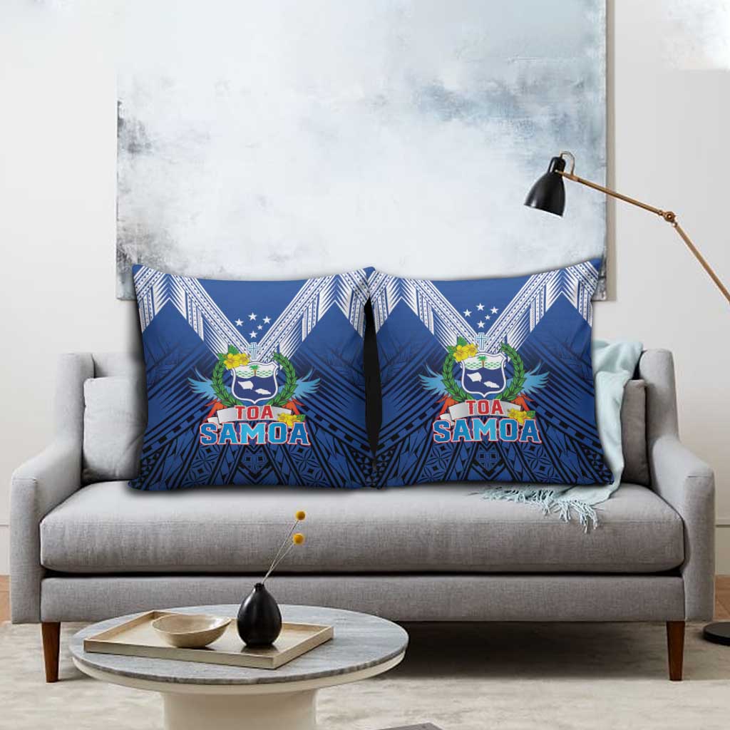 Rugby Toa Samoa Pillow Cover Samoa mo Samoa Strength in Tatau - Polynesian Pride