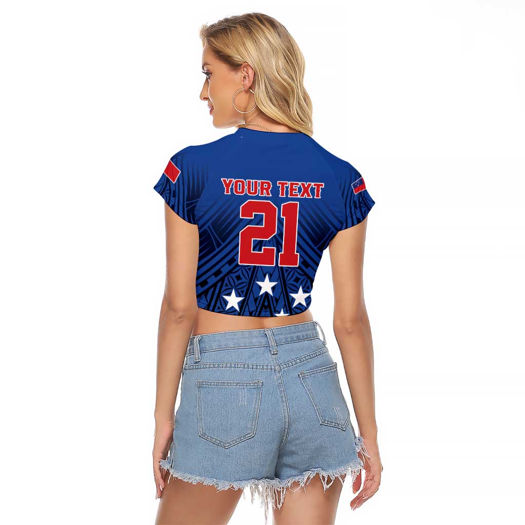 Custom Rugby Toa Samoa Raglan Cropped T Shirt Samoa mo Samoa Strength in Tatau - Polynesian Pride