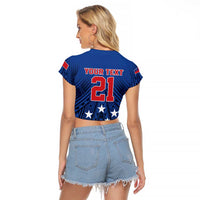 Custom Rugby Toa Samoa Raglan Cropped T Shirt Samoa mo Samoa Strength in Tatau - Polynesian Pride