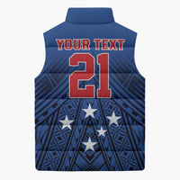 Custom Rugby Toa Samoa Sleeveless Puffer Jacket Samoa mo Samoa Strength in Tatau - Polynesian Pride