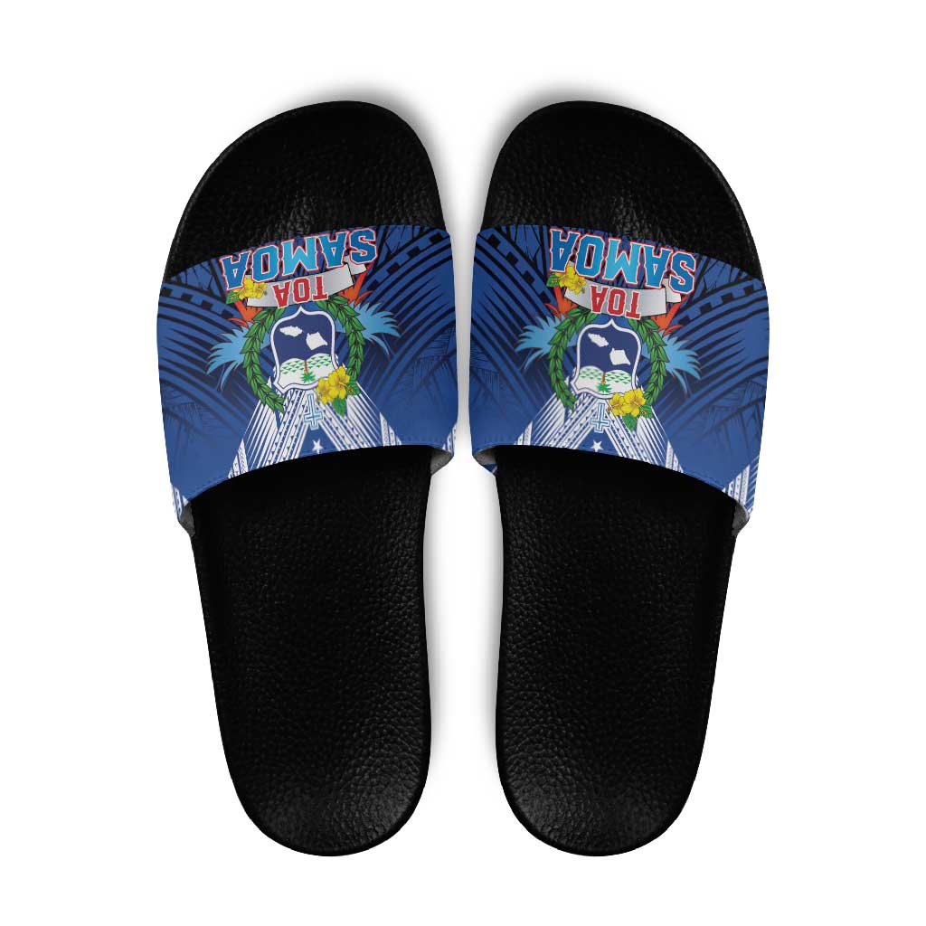 Rugby Toa Samoa Slide Sandals Samoa mo Samoa Strength in Tatau - Polynesian Pride