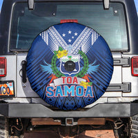 Rugby Toa Samoa Spare Tire Cover Samoa mo Samoa Strength in Tatau LT9 Blue - Polynesian Pride