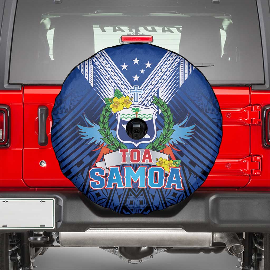 Rugby Toa Samoa Spare Tire Cover Samoa mo Samoa Strength in Tatau LT9 - Polynesian Pride