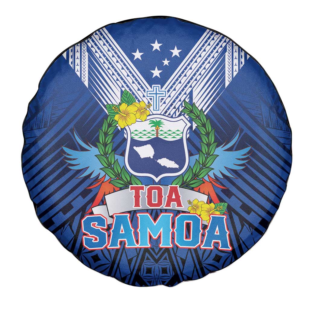 Rugby Toa Samoa Spare Tire Cover Samoa mo Samoa Strength in Tatau LT9 - Polynesian Pride