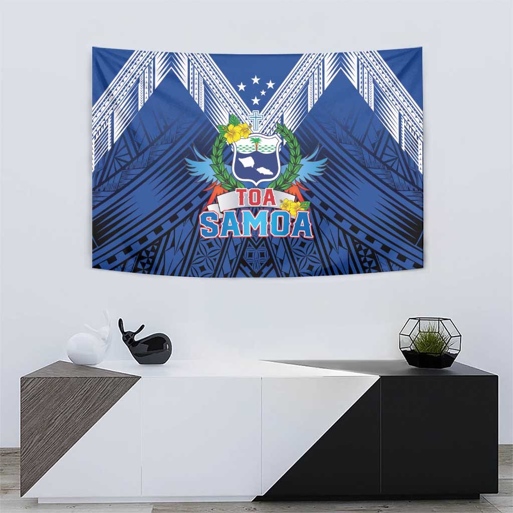 Rugby Toa Samoa Tapestry Samoa mo Samoa Strength in Tatau - Polynesian Pride