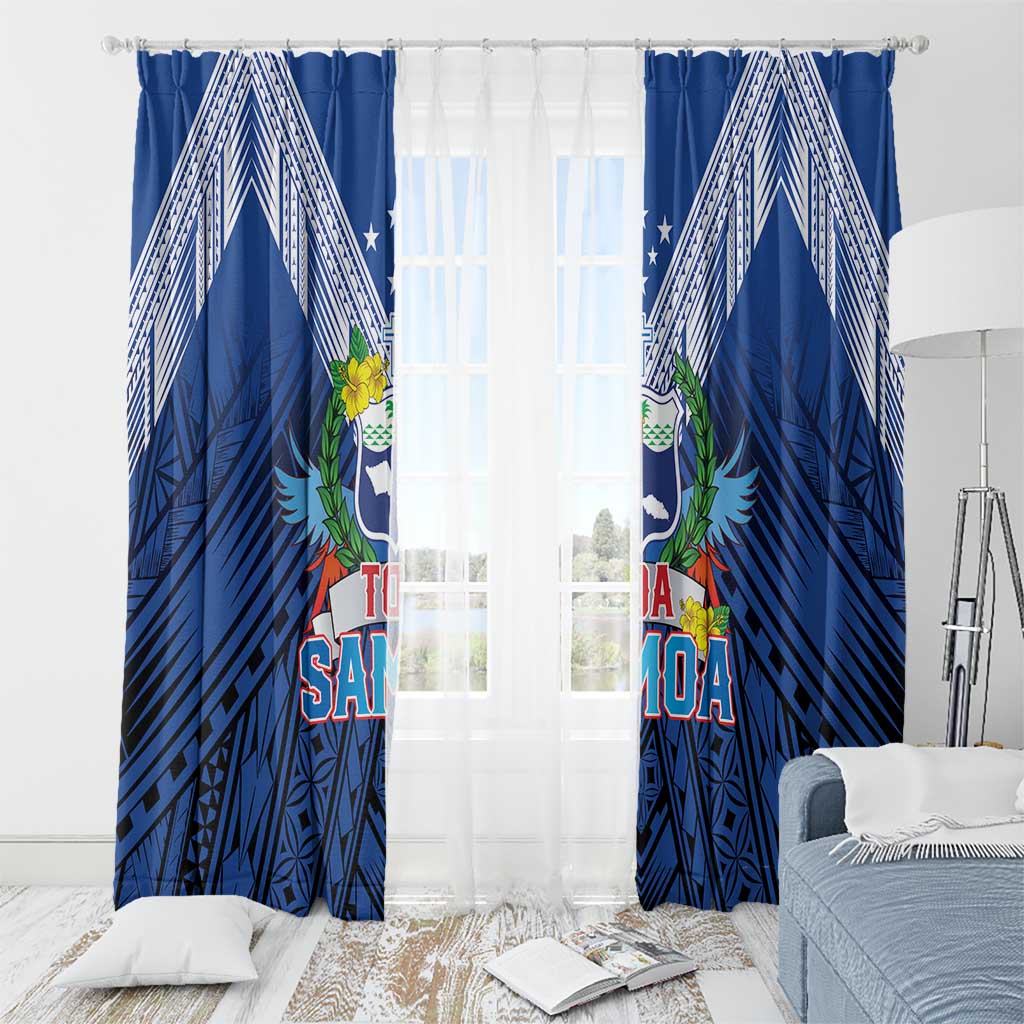 Rugby Toa Samoa Window Curtain Samoa mo Samoa Strength in Tatau - Polynesian Pride