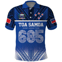 Toa Samoa 685 Polo Shirt Uso Aso Uma For Life For Samoa LT9 Blue - Polynesian Pride