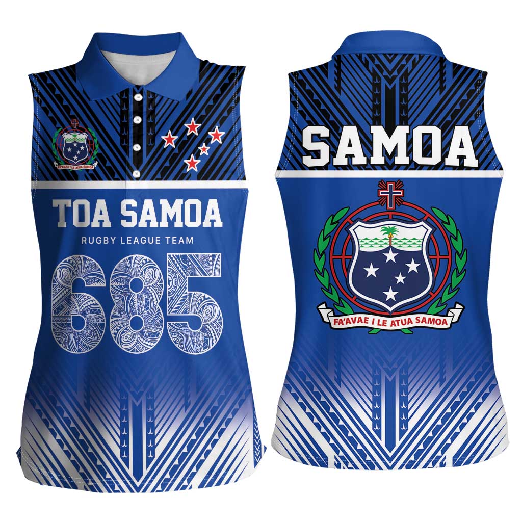 Toa Samoa 685 Women Sleeveless Polo Shirt Uso Aso Uma For Life For Samoa LT9 - Polynesian Pride