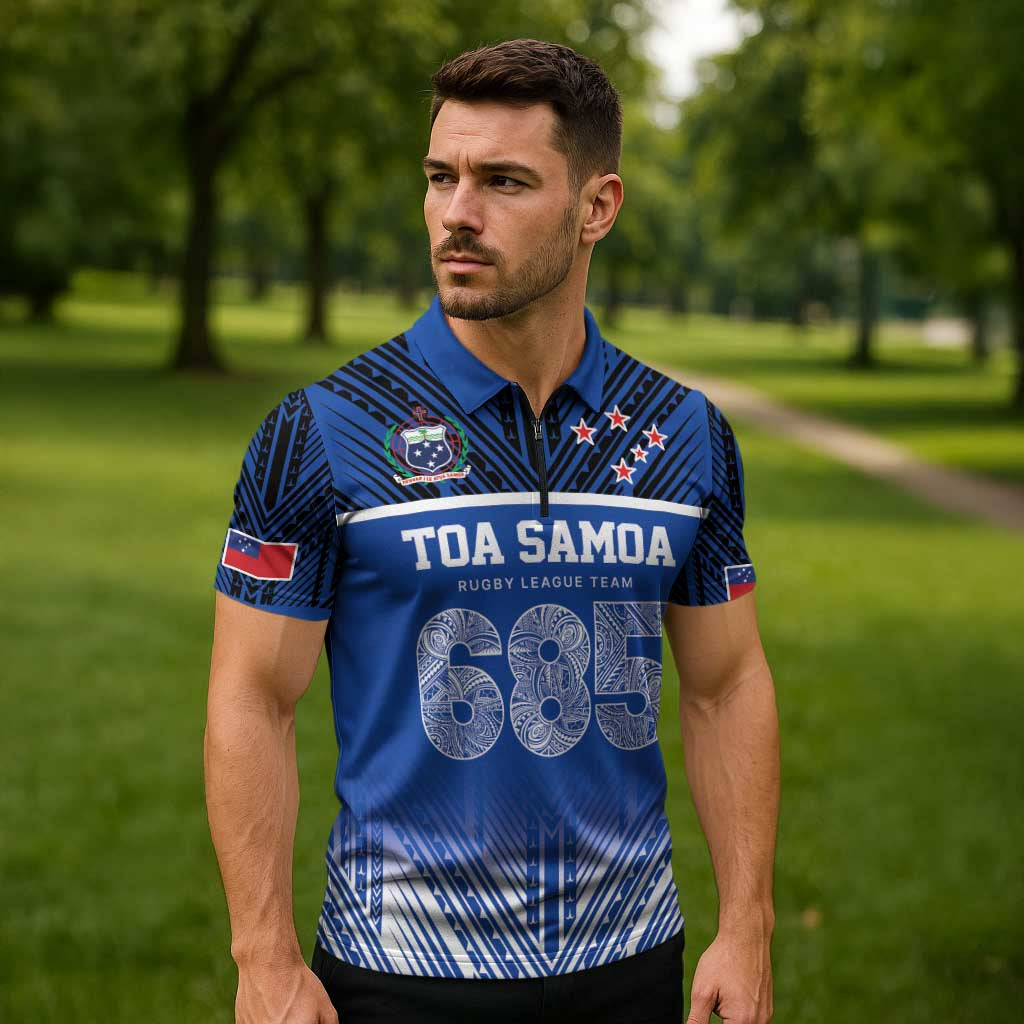 Toa Samoa 685 Zipper Polo Shirt Uso Aso Uma For Life For Samoa - Polynesian Pride