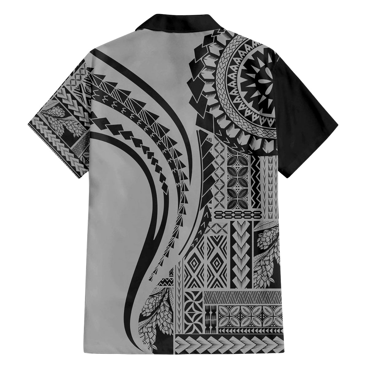 Samoa Siapo Arty Family Matching Off Shoulder Maxi Dress and Hawaiian Shirt Black Style LT9 - Polynesian Pride