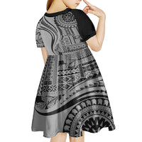 Samoa Siapo Arty Kid Short Sleeve Dress Black Style LT9 - Polynesian Pride