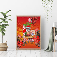 Personalised Wishes in Tahitian Christmas Canvas Wall Art French Polynesia Santa Beach LT9 - Polynesian Pride