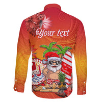 Personalised Wishes in Tahitian Christmas Family Matching Puletasi Dress and Hawaiian Shirt French Polynesia Santa Beach LT9 - Polynesian Pride
