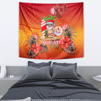 Personalised Wishes in Tahitian Christmas Tapestry French Polynesia Santa Beach LT9 - Polynesian Pride