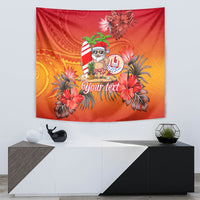 Personalised Wishes in Tahitian Christmas Tapestry French Polynesia Santa Beach LT9 - Polynesian Pride