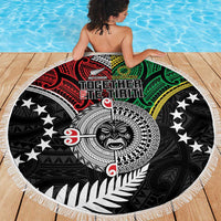 Aotearoa and Cook Islands Mo Te Tiriti Beach Blanket New Zealand Honour The Treaty Ake!Ake!Ake! LT9 - Polynesian Pride