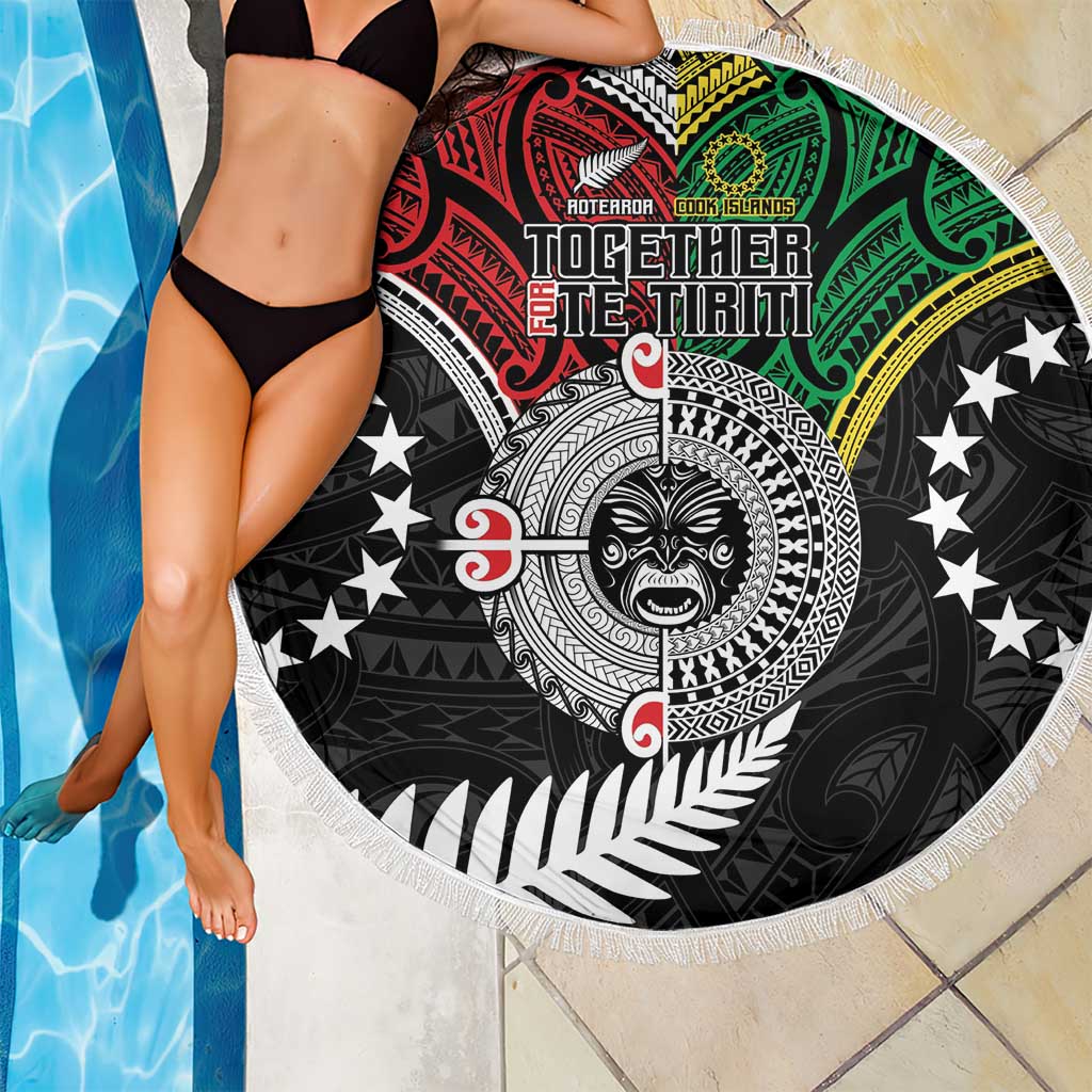Aotearoa and Cook Islands Mo Te Tiriti Beach Blanket New Zealand Honour The Treaty Ake!Ake!Ake! LT9 - Polynesian Pride