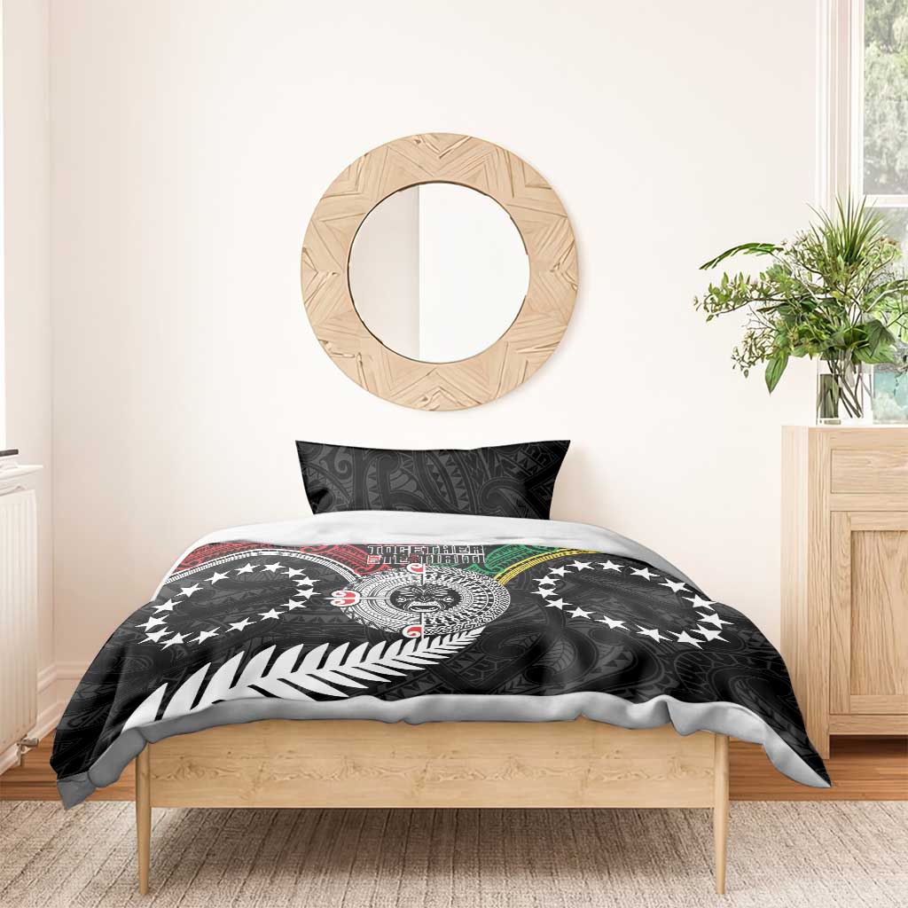 Aotearoa and Cook Islands Mo Te Tiriti Bedding Set New Zealand Honour The Treaty Ake!Ake!Ake! LT9 - Polynesian Pride