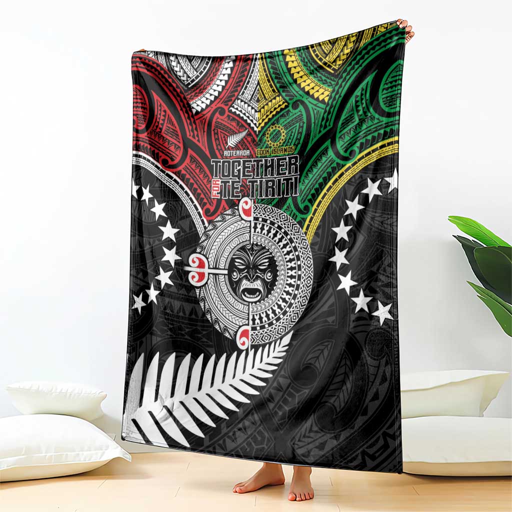 Aotearoa and Cook Islands Mo Te Tiriti Blanket New Zealand Honour The Treaty Ake!Ake!Ake! LT9 - Polynesian Pride