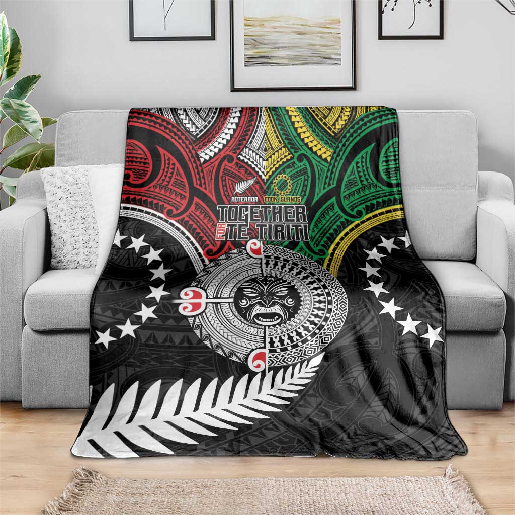 Aotearoa and Cook Islands Mo Te Tiriti Blanket New Zealand Honour The Treaty Ake!Ake!Ake! LT9 - Polynesian Pride