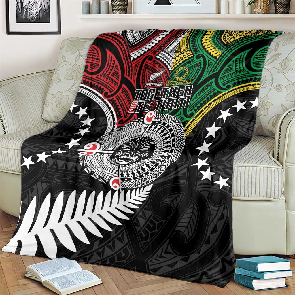 Aotearoa and Cook Islands Mo Te Tiriti Blanket New Zealand Honour The Treaty Ake!Ake!Ake! LT9 - Polynesian Pride