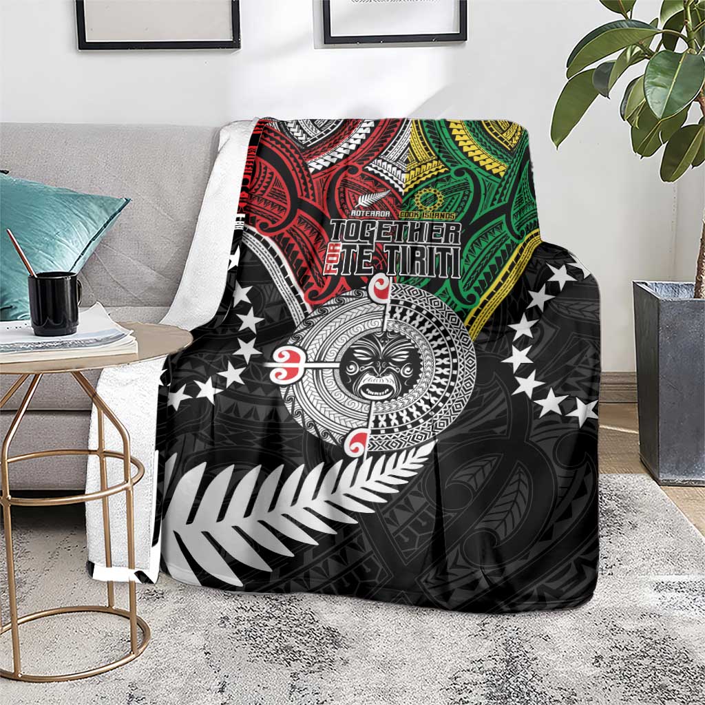 Aotearoa and Cook Islands Mo Te Tiriti Blanket New Zealand Honour The Treaty Ake!Ake!Ake! LT9 - Polynesian Pride