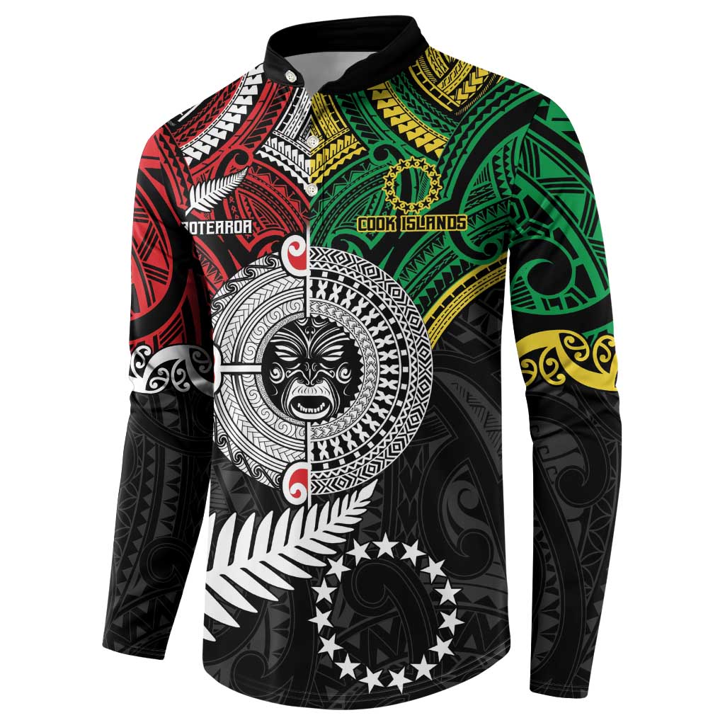 Aotearoa and Cook Islands Mo Te Tiriti Button Sweatshirt New Zealand Honour The Treaty Ake!Ake!Ake! LT9 - Polynesian Pride