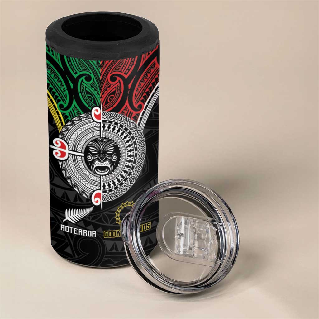 Aotearoa and Cook Islands Mo Te Tiriti 4 in 1 Can Cooler Tumbler New Zealand Honour The Treaty Ake!Ake!Ake! LT9 - Polynesian Pride