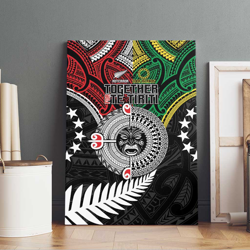 Aotearoa and Cook Islands Mo Te Tiriti Canvas Wall Art New Zealand Honour The Treaty Ake!Ake!Ake! LT9 - Polynesian Pride