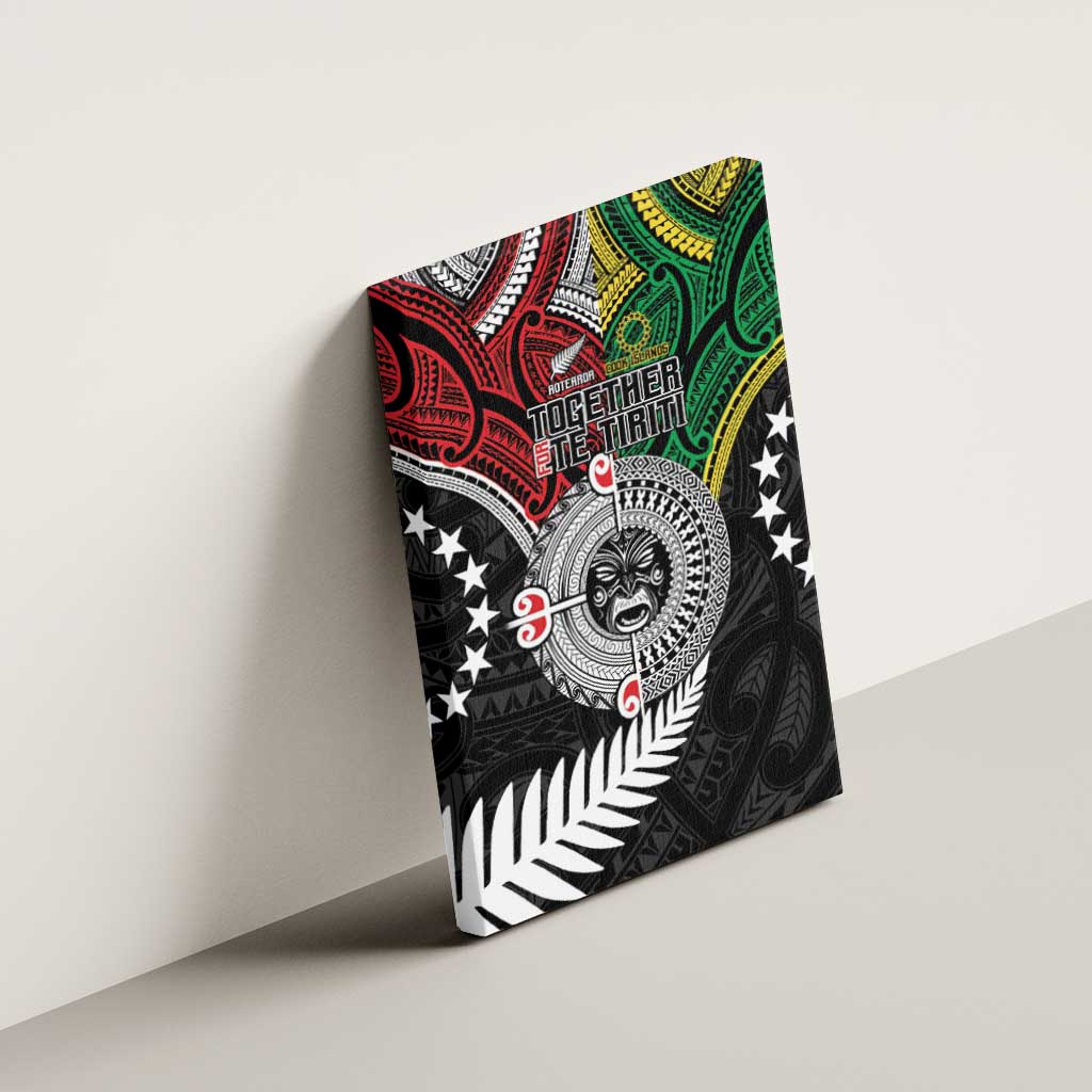 Aotearoa and Cook Islands Mo Te Tiriti Canvas Wall Art New Zealand Honour The Treaty Ake!Ake!Ake! LT9 - Polynesian Pride